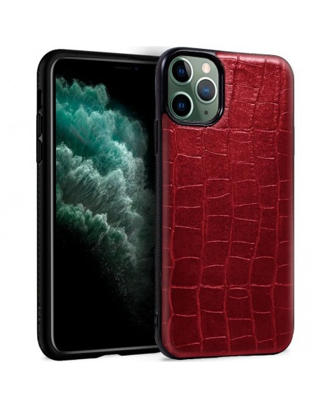 Carcasa TPU símil piel iPhone 11 Pro Max diseño cocodrilo roja
