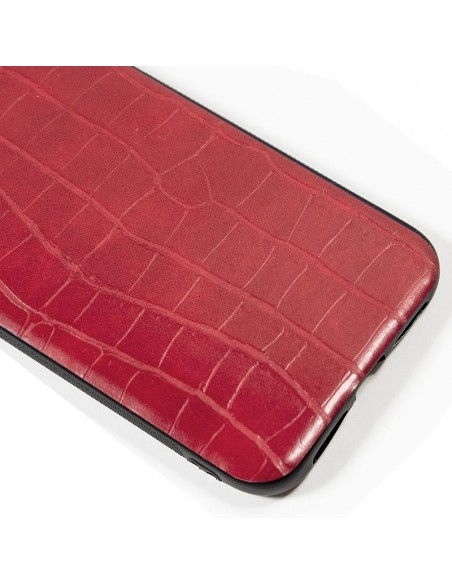 Carcasa TPU símil piel iPhone 11 Pro Max diseño cocodrilo roja