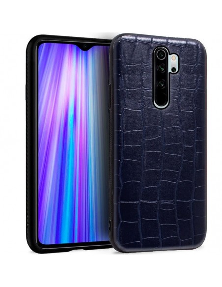 Carcasa TPU tacto piel Xiaomi Redmi Note 8 Pro diseño cocodrilo azul marino