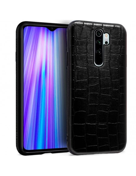 Carcasa TPU tacto piel Xiaomi Redmi Note 8 Pro diseño cocodrilo negra