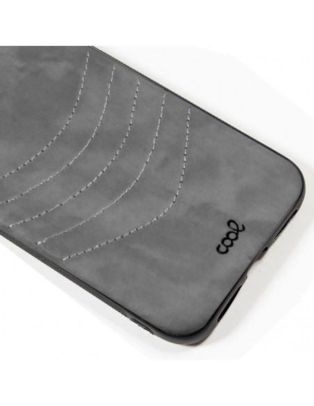 Carcasa TPU símil piel iPhone 11 Pro diseño bordado gris