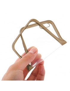 Carcasa TPU transparente iPhone X / XS perfiles metalizados dorados 2