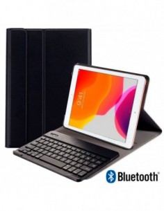 Funda soporte polipiel iPad (2019) de 10,2 pulgadas con teclado Bluetooth negra