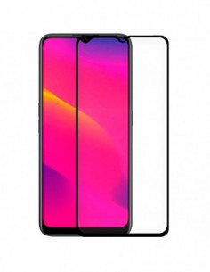 Protector vidrio templado Realme 5 / 5i / Oppo A5 (2020) / A9 (2020) negro (Pegado total 3D)