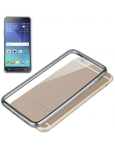 Carcasa TPU transparente Samsung Galaxy J5 (J500) borde metalizado gris marengo
