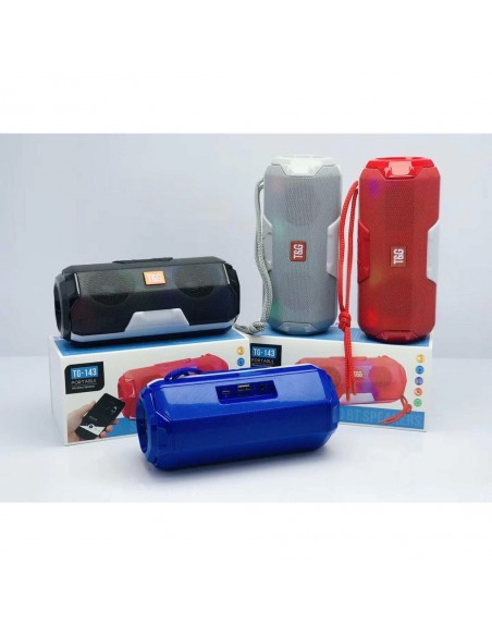 Altavoz bluetooth estéreo con luces LED T&G prisma hexagonal TG-143 azul (2x 5W)