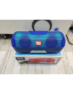 Altavoz bluetooth estéreo con luces LED T&G prisma hexagonal TG-143 azul (2x 5W) 2