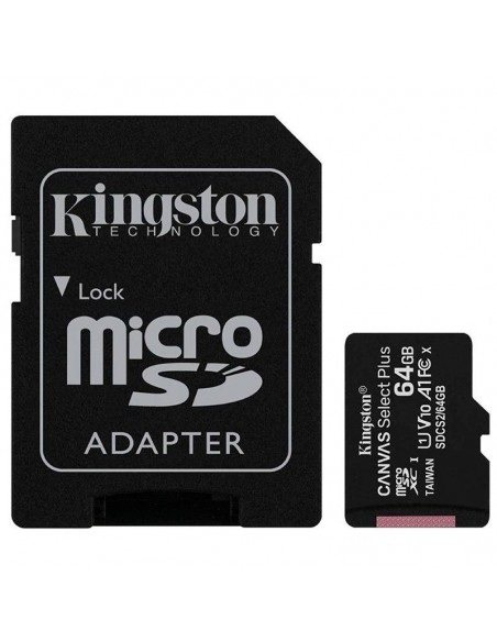 Tarjeta memoria microSD con adaptador 64 GB Kingston (Clase 10)