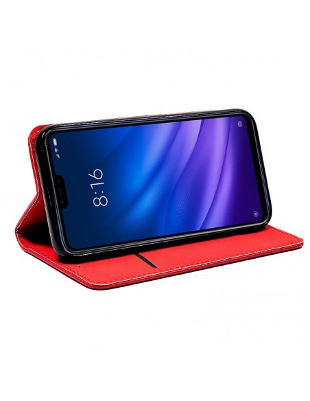 Funda libro soporte TPU Xiaomi Mi 8 Lite roja