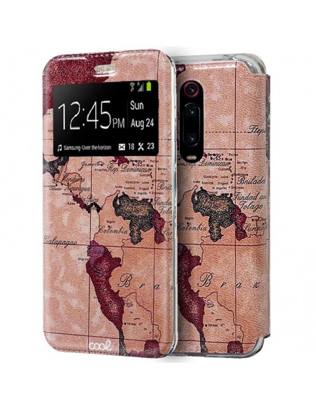Funda libro soporte TPU Xiaomi Mi 9T / Mi 9T Pro diseño Mapa