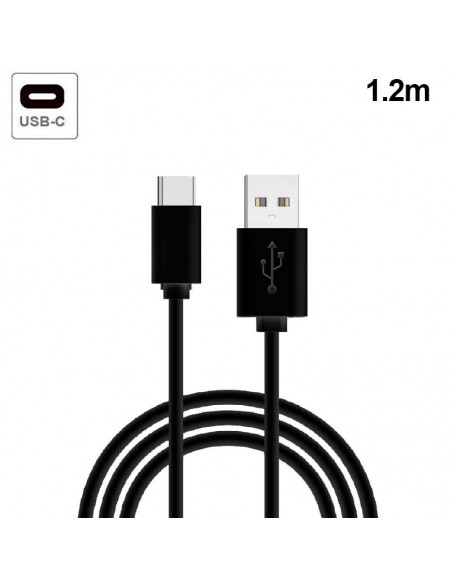 Cable USB universal tipo C compatible COOL (1,2 metros) negro