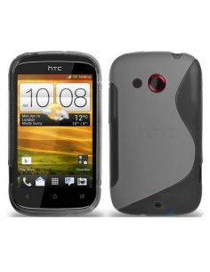 Funda TPU ola HTC Desire C (Golf) gris mate