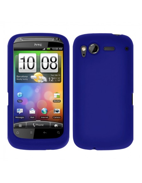 Funda gel TPU brillo HTC Desire S azul