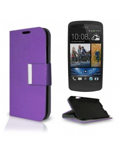 Funda libro soporte HTC Desire 500 morada