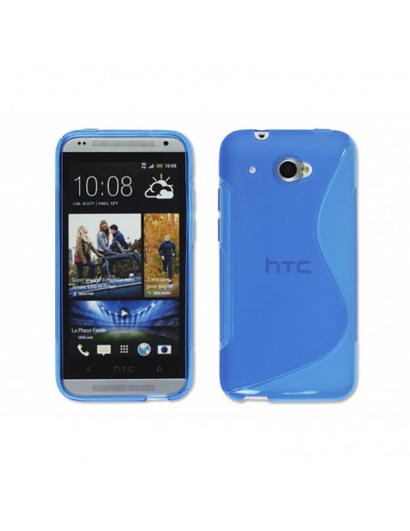 Funda gel TPU mate HTC Desire 601 azul turquesa