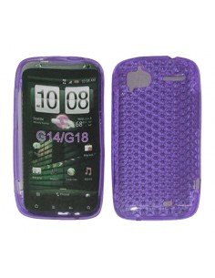 Funda gel TPU diamond HTC Sensation morada