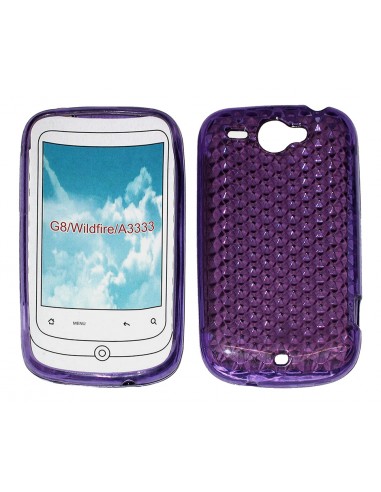 Funda gel TPU diamond HTC Wildfire morada