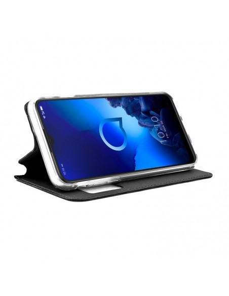 Funda libro soporte TPU Alcatel 3X (2019 / 2020) negra