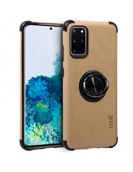 Carcasa reforzada TPU Samsung G985 Galaxy S20 Plus tela + anilla beige