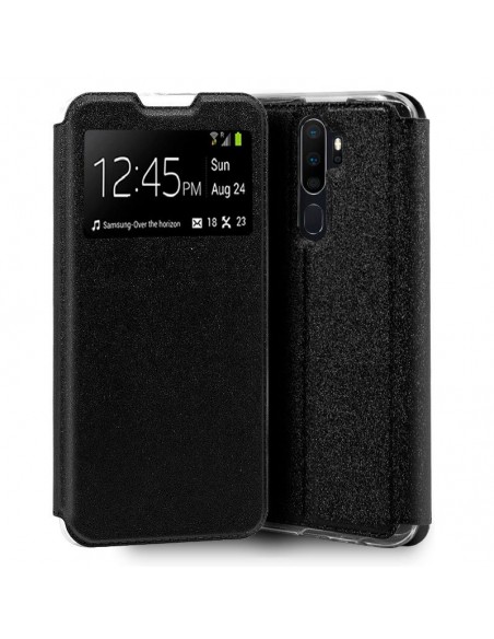 Funda libro soporte TPU Oppo A5 (2020) / A9 (2020) negra