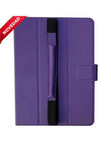 Funda soporte universal tablets 10,1'' pulgadas con banda elástica morada