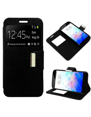 Funda libro soporte TPU Meizu M3 Note negra