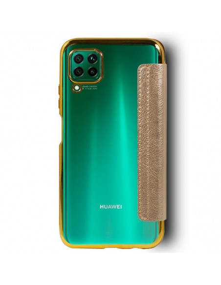 Funda libro polipiel soporte TPU Huawei P40 Lite dorada