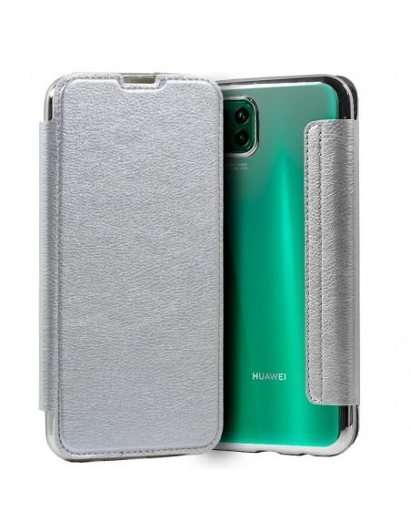 Funda libro polipiel soporte TPU Huawei P40 Lite plata