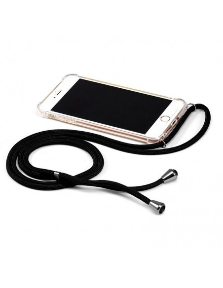 Carcasa TPU transparente Samsung A715 Galaxy A71 cordón negro