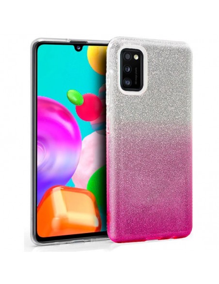 Carcasa TPU Samsung A415 Galaxy A41 purpurina rosa
