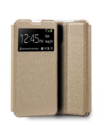 Funda libro soporte TPU Samsung A415 Galaxy A41 dorada