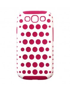 Carcasa puntos silicona Samsung Galaxy S3 I9300 blanca y rosa