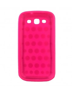 Carcasa puntos silicona Samsung Galaxy S3 I9300 blanca y rosa 2