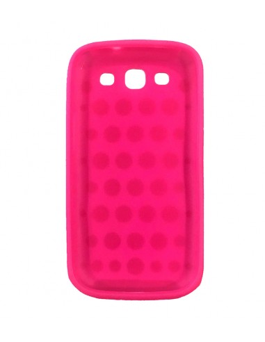 Carcasa puntos silicona Samsung Galaxy S3 I9300 blanca y rosa