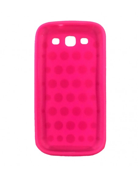 Carcasa puntos silicona Samsung Galaxy S3 I9300 blanca y rosa