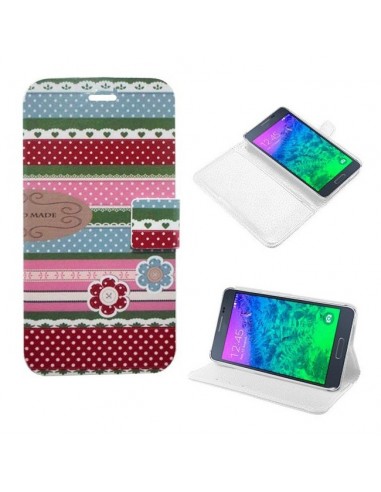 Funda libro soporte rígido Samsung Galaxy Alpha diseño Retales