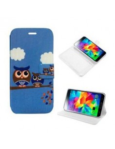 Funda libro cartera Samsung Galaxy S5 diseño Buhos