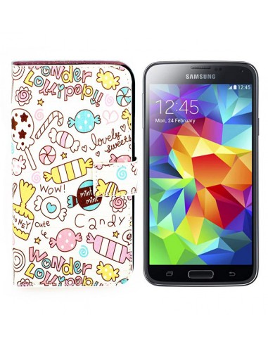 Funda libro cartera Samsung Galaxy S5 diseño Candy