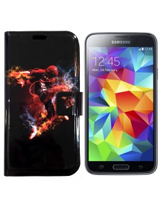 Funda libro soporte TPU Samsung Galaxy S5 diseño Salto Rojo