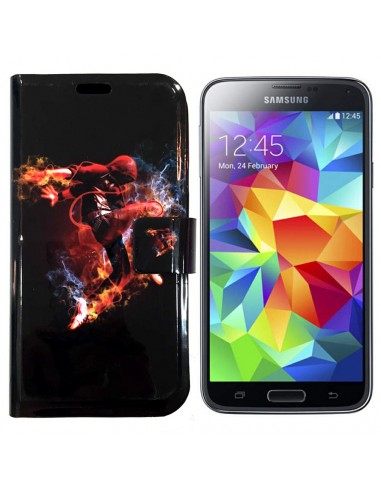 Funda libro soporte TPU Samsung Galaxy S5 diseño Salto Rojo