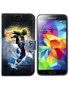 Funda libro soporte TPU Samsung Galaxy S5 diseño Salto Azul