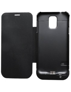 Funda libro batería Samsung G900 Galaxy S5 Power Bank negra 3800 mAh 2