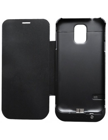 Funda libro batería Samsung G900 Galaxy S5 Power Bank negra 3800 mAh