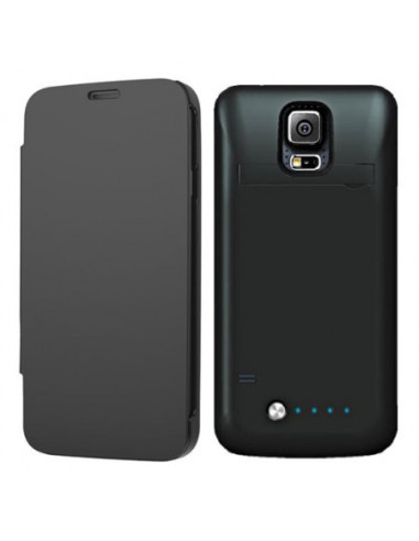 Funda libro batería Samsung G900 Galaxy S5 Power Bank negra 3800 mAh