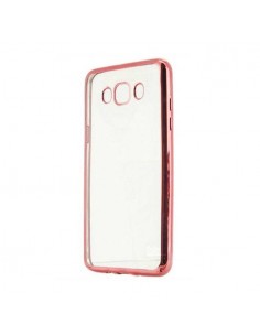 Carcasa TPU Samsung J710 Galaxy J7 (2016) borde metalizado rosa cobre