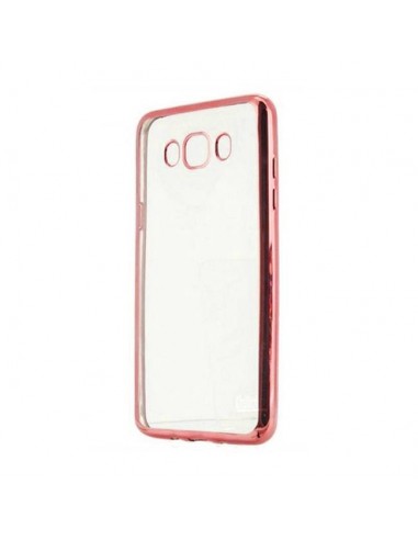 Carcasa TPU Samsung J710 Galaxy J7 (2016) borde metalizado rosa cobre