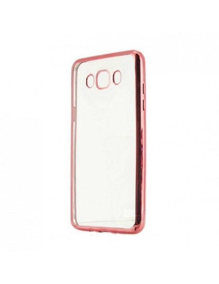 Carcasa TPU Samsung J710 Galaxy J7 (2016) borde metalizado rosa cobre