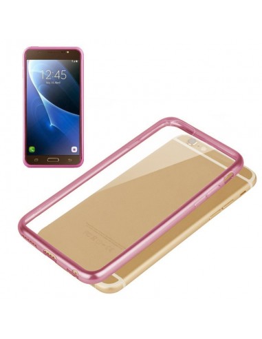 Carcasa TPU Samsung J710 Galaxy J7 (2016) borde metalizado rosa cobre