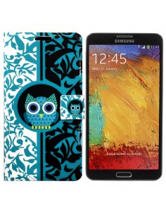Funda libro soporte TPU Samsung Galaxy Note 3 (N9000 / N9005) diseño Búho azul