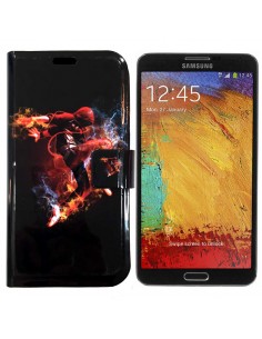 Funda libro soporte TPU Samsung Galaxy Note 3 (N9000 / N9005) diseño Salto Rojo